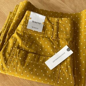 Maeve Mustard Polka Dot Trousers